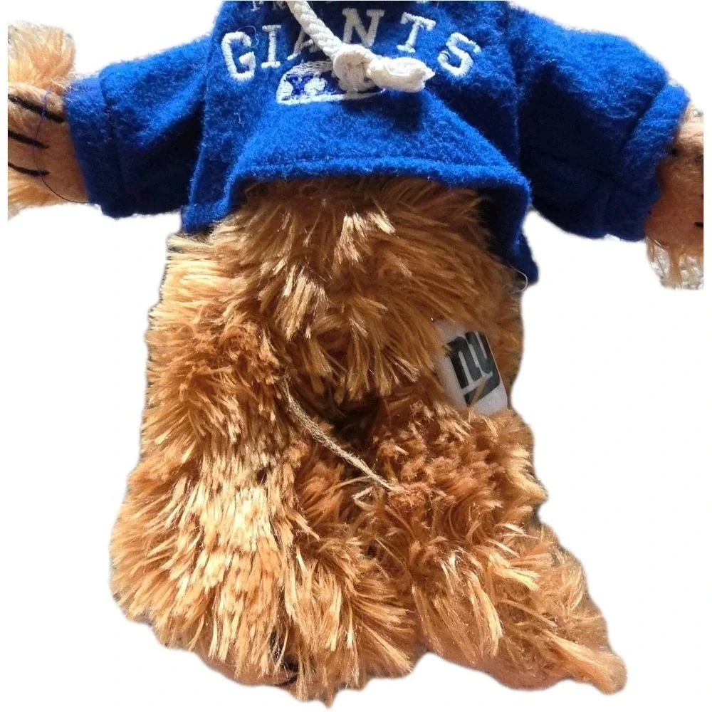 New NY New York Giants Brown Bear Plush Toy NFL Fan Hoodie Blue 14